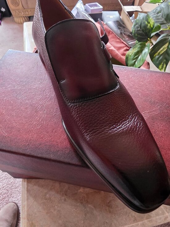 Mezlan Milani Burgundy Deerskin & Calfskin Loafers Handmade main image 6